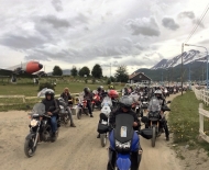 Participando com os motoviajeros do passeio até o Aeroclube.